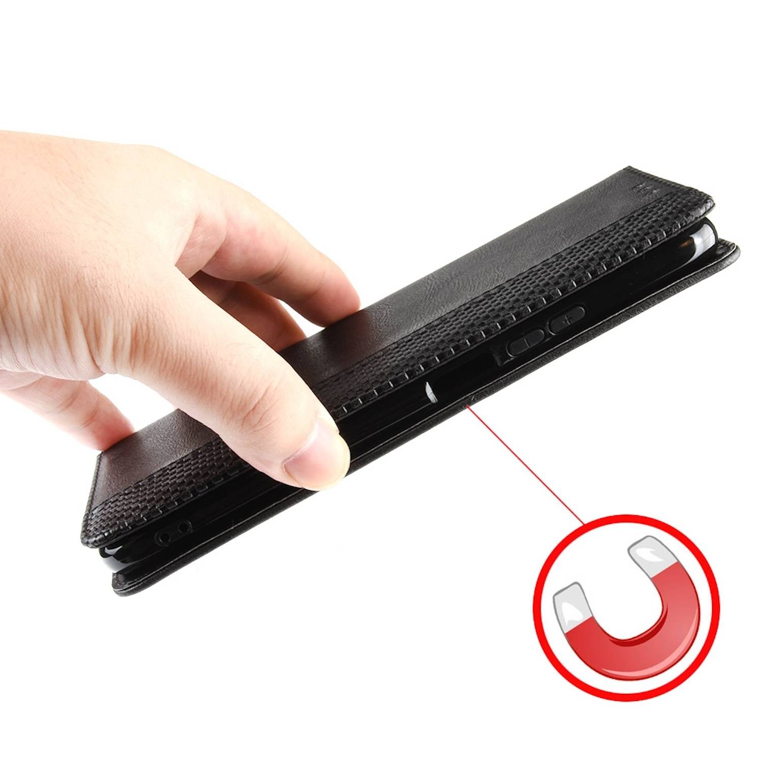 Für Nothing Phone 2a / Plus Kunstleder Book Wallet Tasche Retro Textur
