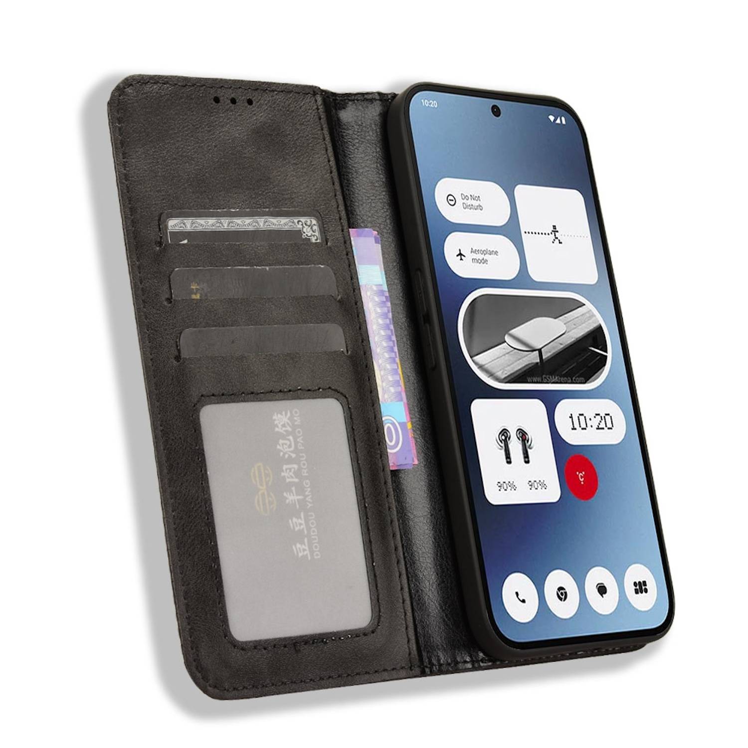 Für Nothing Phone 2a / Plus Kunstleder Book Wallet Tasche Retro Textur