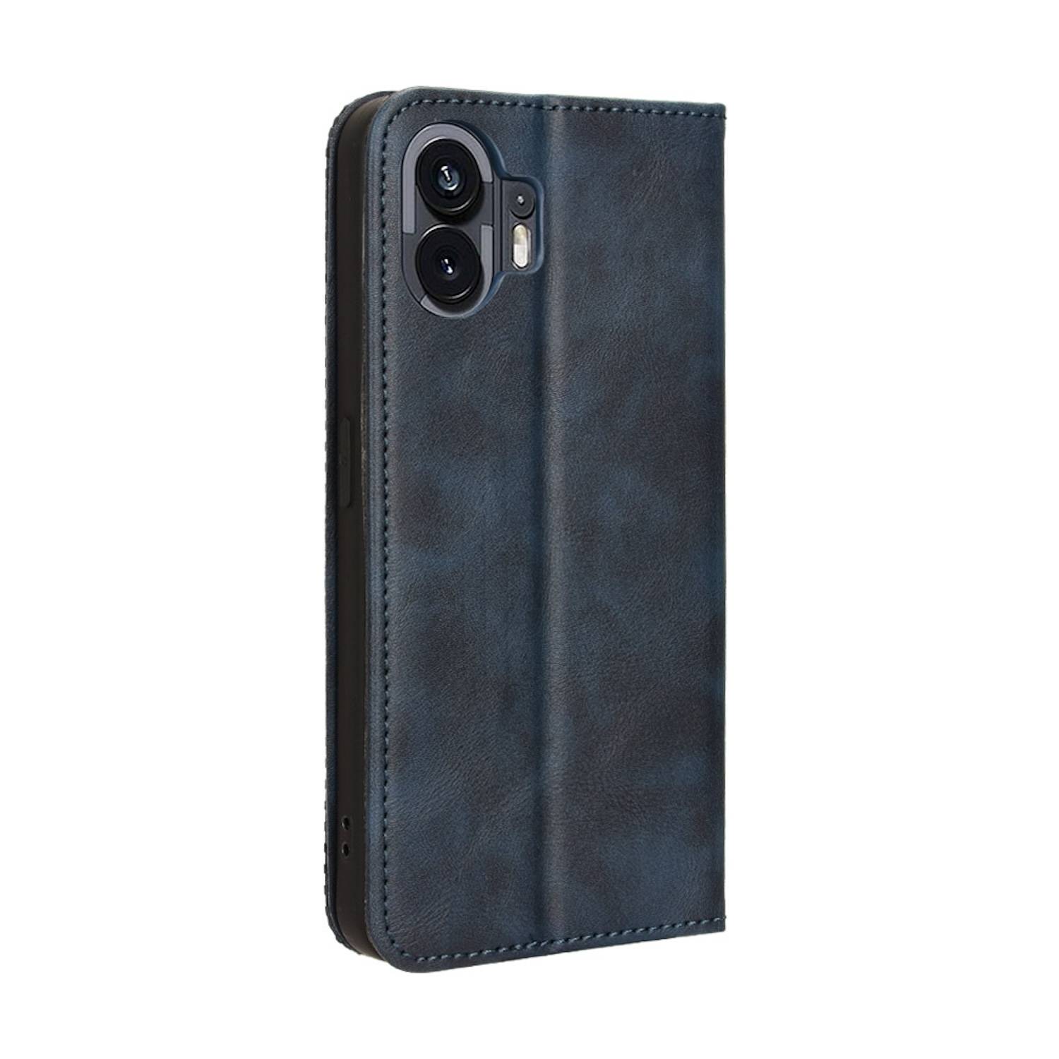 Für Nothing Phone 2 Kunst Leder Book Wallet Schutz Tasche Retro Textur