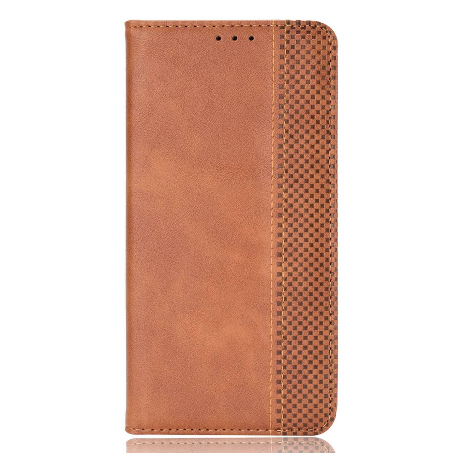 Für Nothing Phone 2 Kunst Leder Book Wallet Schutz Tasche Retro Textur