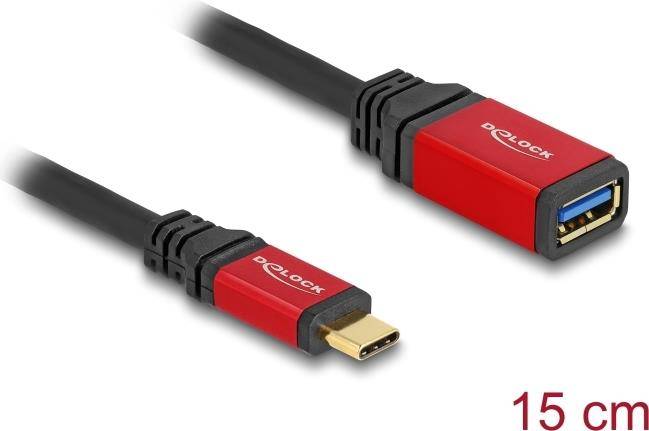 Delock USB 10 Gbps Adapter Type-C Stecker zu Typ-A Buchse 15 cm rot - 0,15 m - S