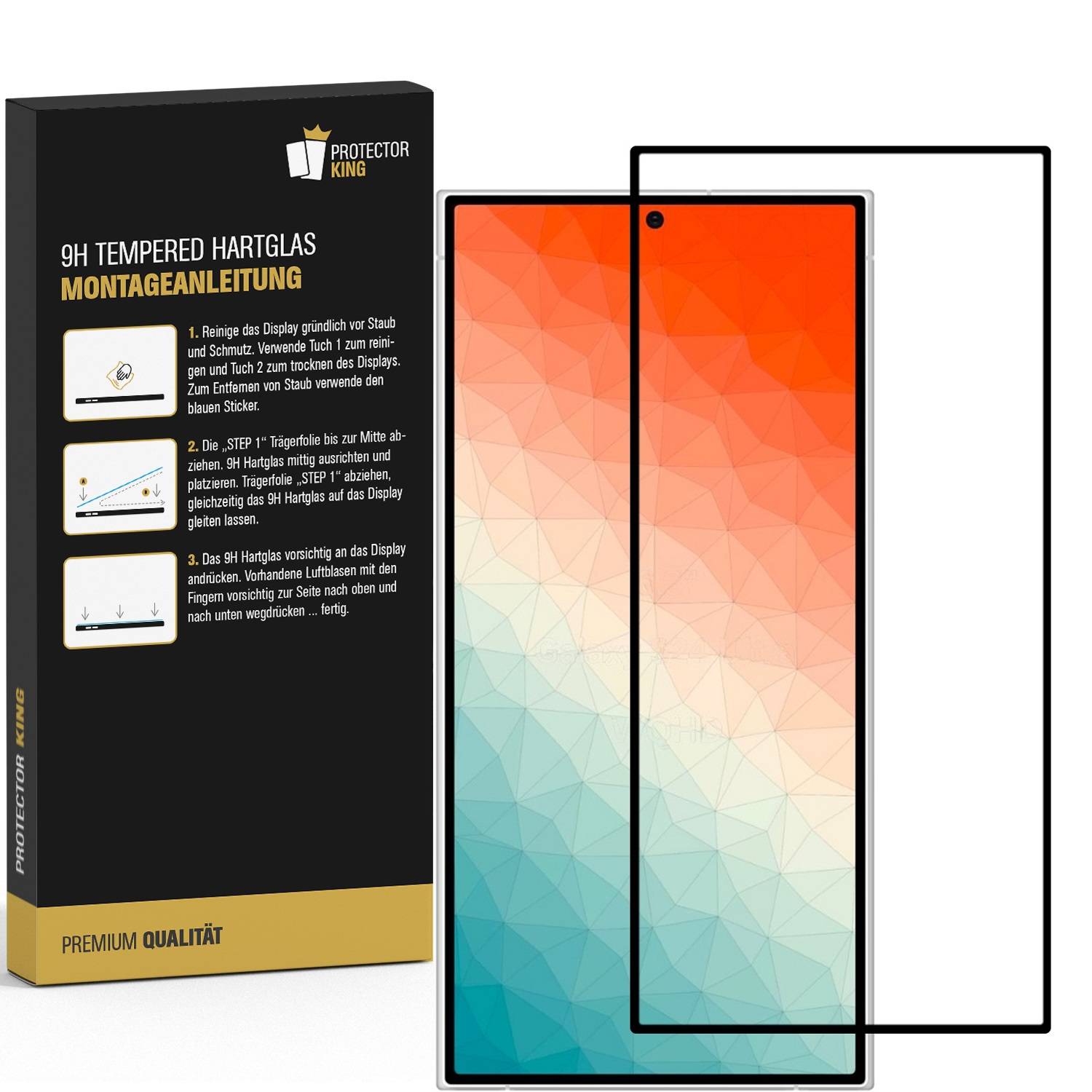 6x 9H Panzerglas für Samsung Galaxy S24 Ultra FULL COVER 3D KLAR Displayschutz Schutzglas Schutzfolie ECHTES TEMPERED GLASS Panzerfolie