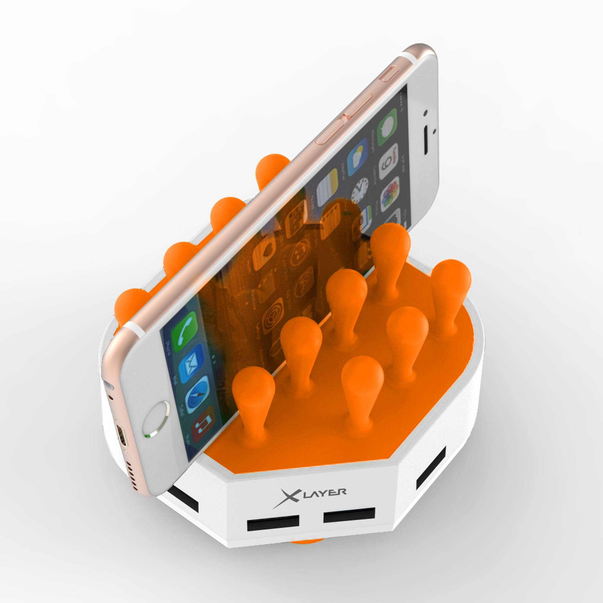 Ladegerät XLayer Family Charger Mini 4-Port USB White/Orange