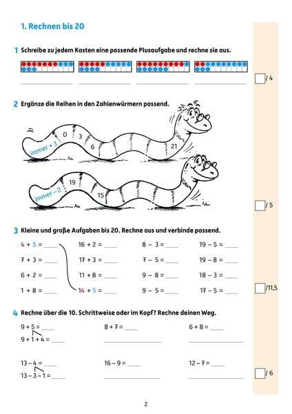 Übungsheft mit Tests in Mathe 2. Klasse