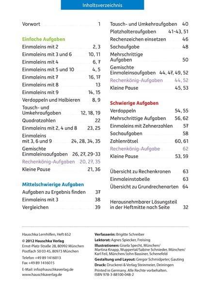 Mathe 2./3. Klasse Übungsheft - Einmaleins
