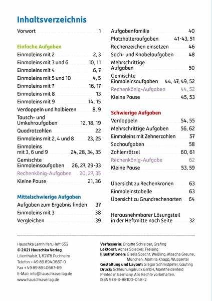 Mathe 2./3. Klasse Übungsheft - Einmaleins