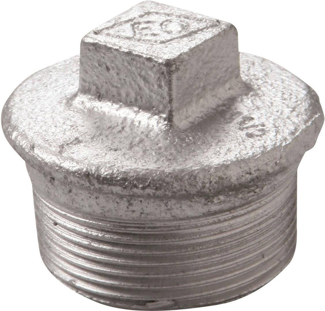 Temperguss Stopfen Nr. 290 verzinkt, mit Rand 11/4"