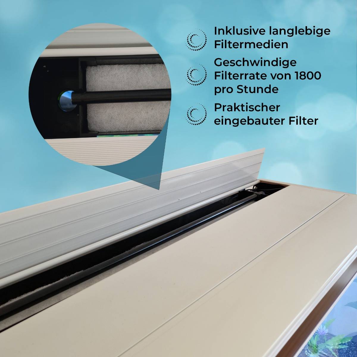 300L Aquarium Komplettset mit Unterschrank - Weiss