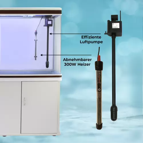 300L Aquarium Komplettset mit Unterschrank - Weiss 300L Aquarium Komplettset mit Unterschrank - Weiss