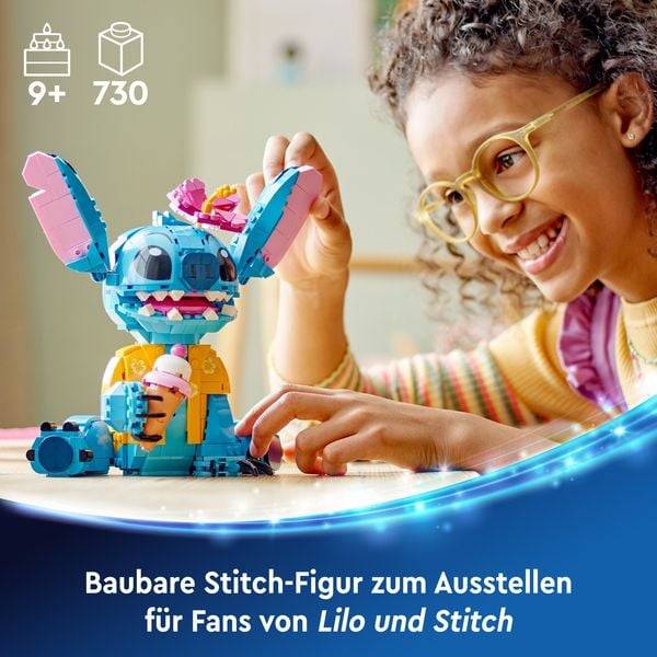 LEGO 43249 ǀ Disney Stitch, Bau- und Spielset für Kinder, Figur mit Eiswaffel