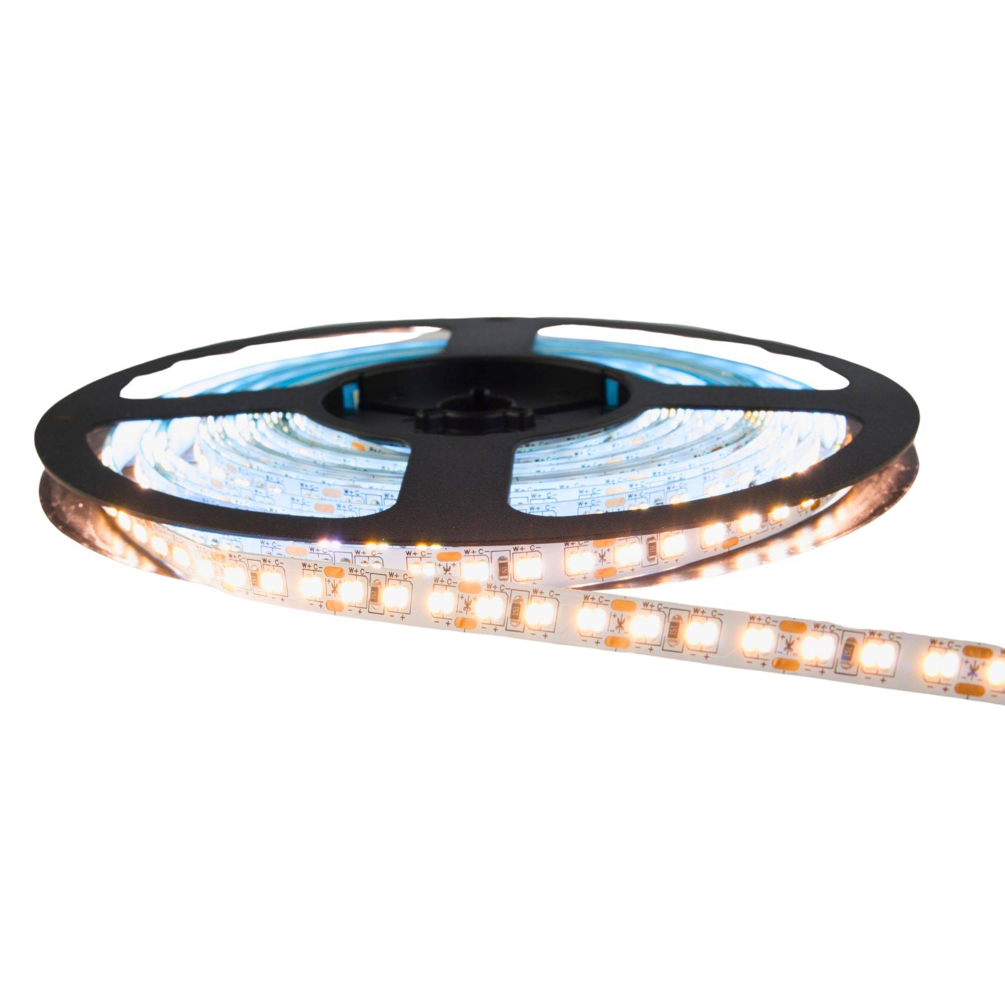 kalb | LED Strip Streifen 8mm CCT, 3000-6000k, 12VDC, 3,7 Meter Rolle, Farbwechsel 2-Draht