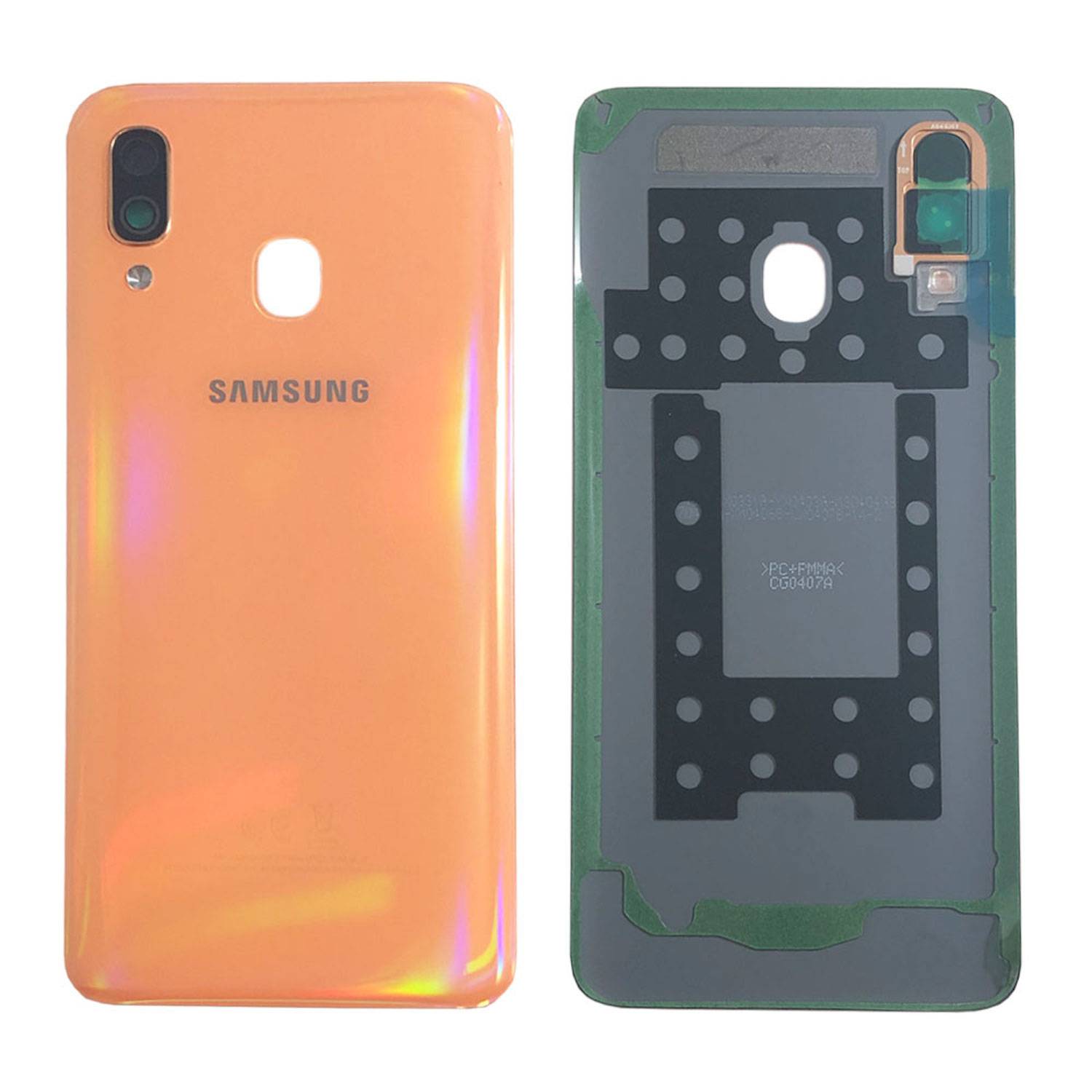 Samsung GH82-19406D Akkudeckel für Galaxy A40 A405F + Klebepad Orange