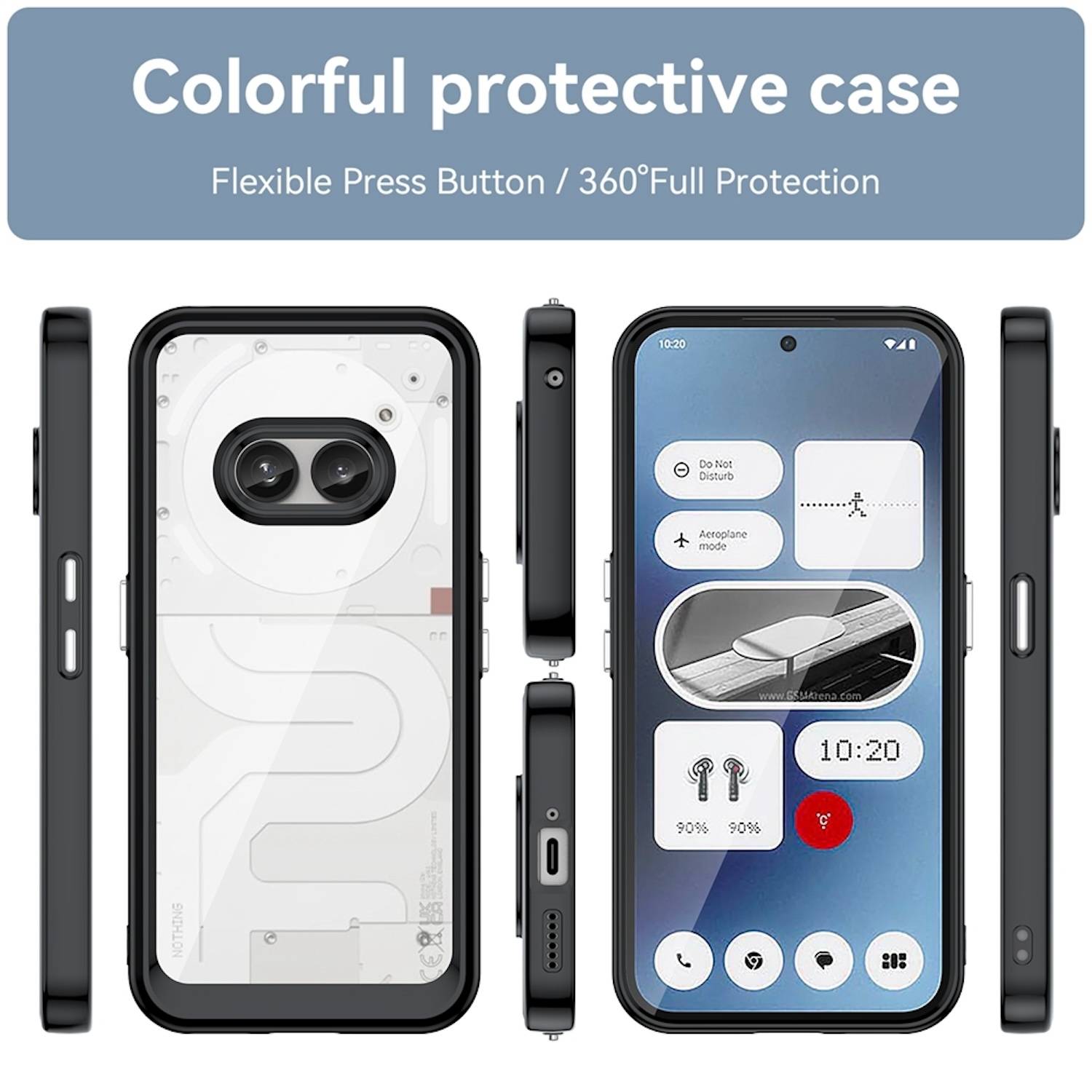 Für Nothing Phone 2a / Plus TPU Acryl Hybrid Schutz Hülle Case Schwarz