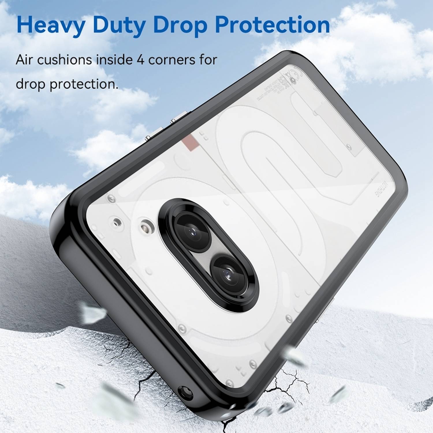 Für Nothing Phone 2a / Plus TPU Acryl Hybrid Schutz Hülle Case Schwarz
