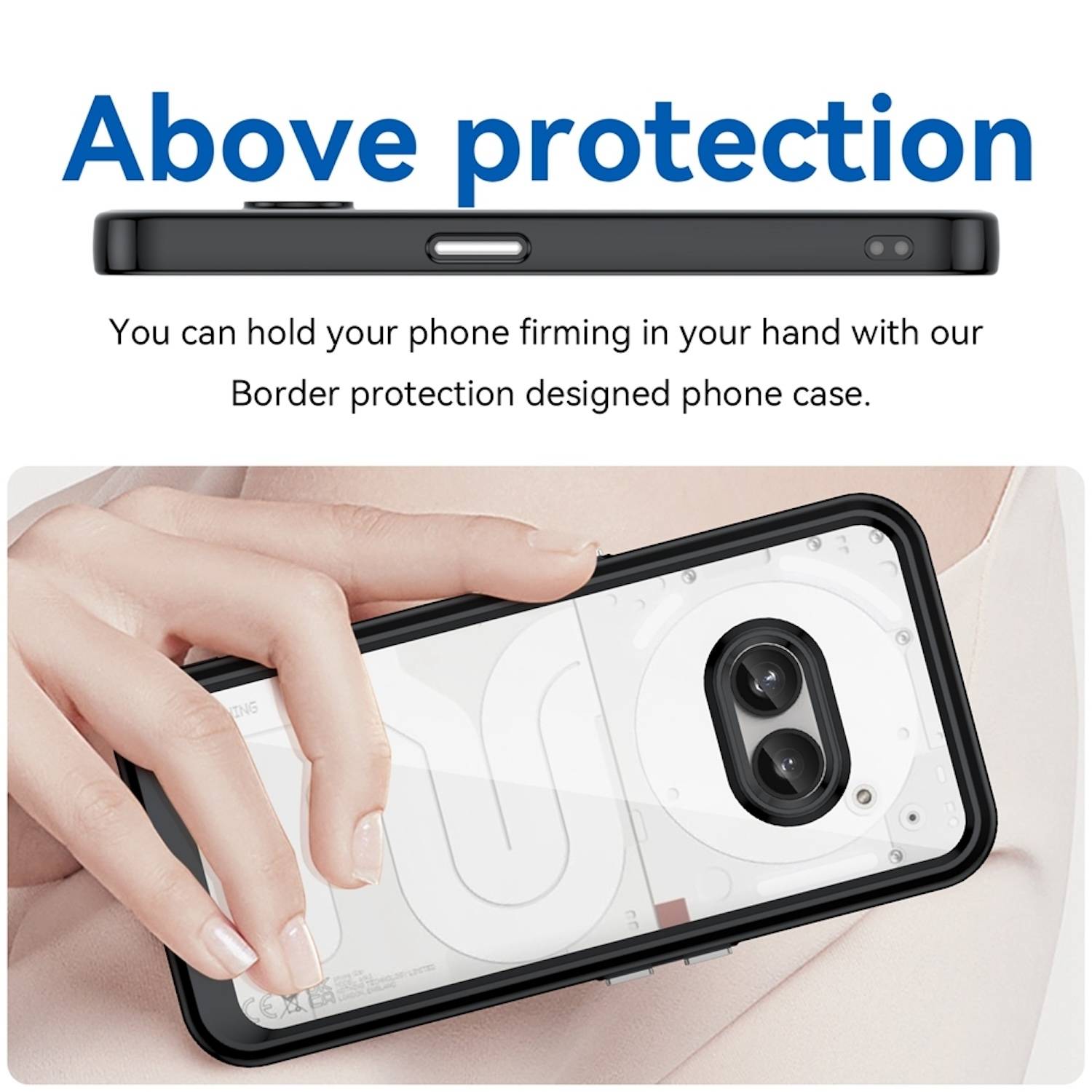 Für Nothing Phone 2a / Plus TPU Acryl Hybrid Schutz Hülle Case Schwarz
