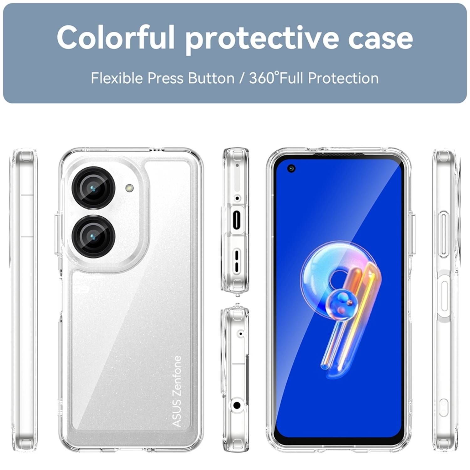 Für ASUS Zenfone 10 / 9 TPU / Acryl Hybrid Schutz Hülle Transparent