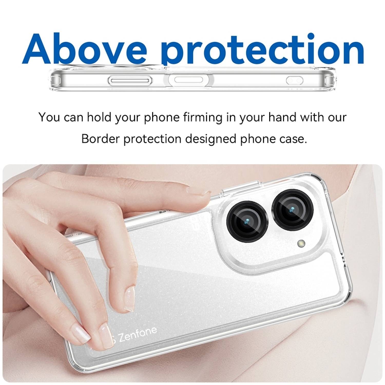 Für ASUS Zenfone 10 / 9 TPU / Acryl Hybrid Schutz Hülle Transparent