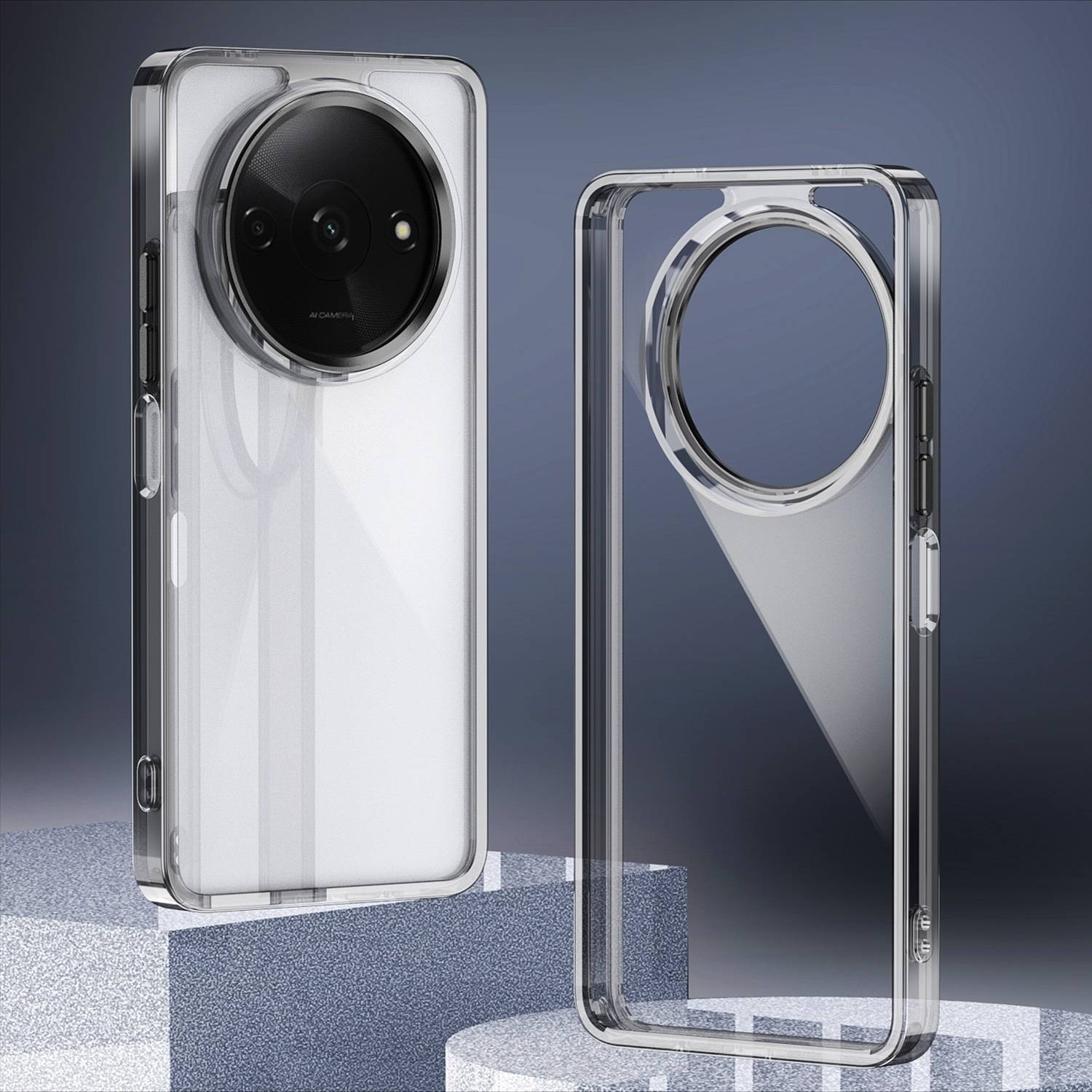Für Xiaomi Redmi A3 TPU Acryl Hybrid Schutz Handy Hülle Case Schwarz