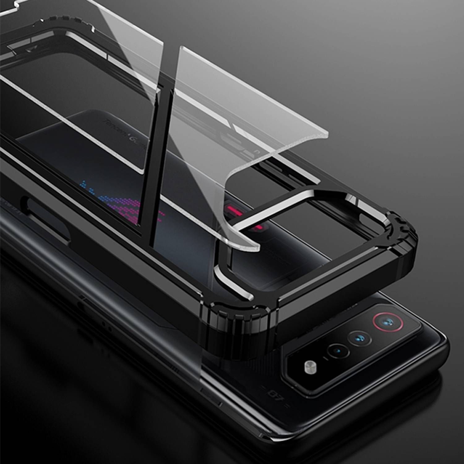 Für Asus ROG Phone 8 Pro Schock TPU / PC Hülle magnetischer Halter