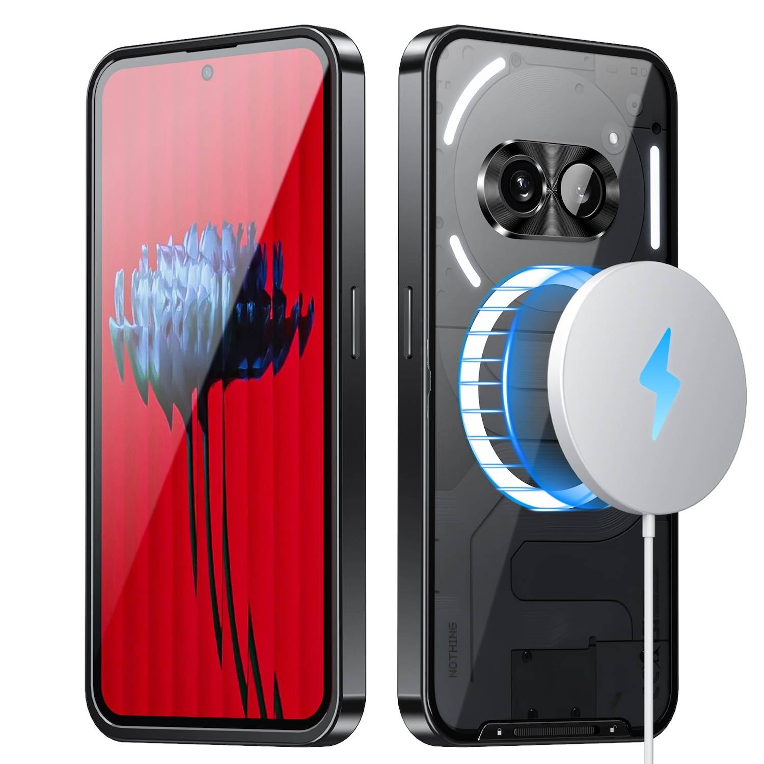 Für Nothing Phone 2a / Plus Magsafe Metall Cover Schutz Hülle Schwarz