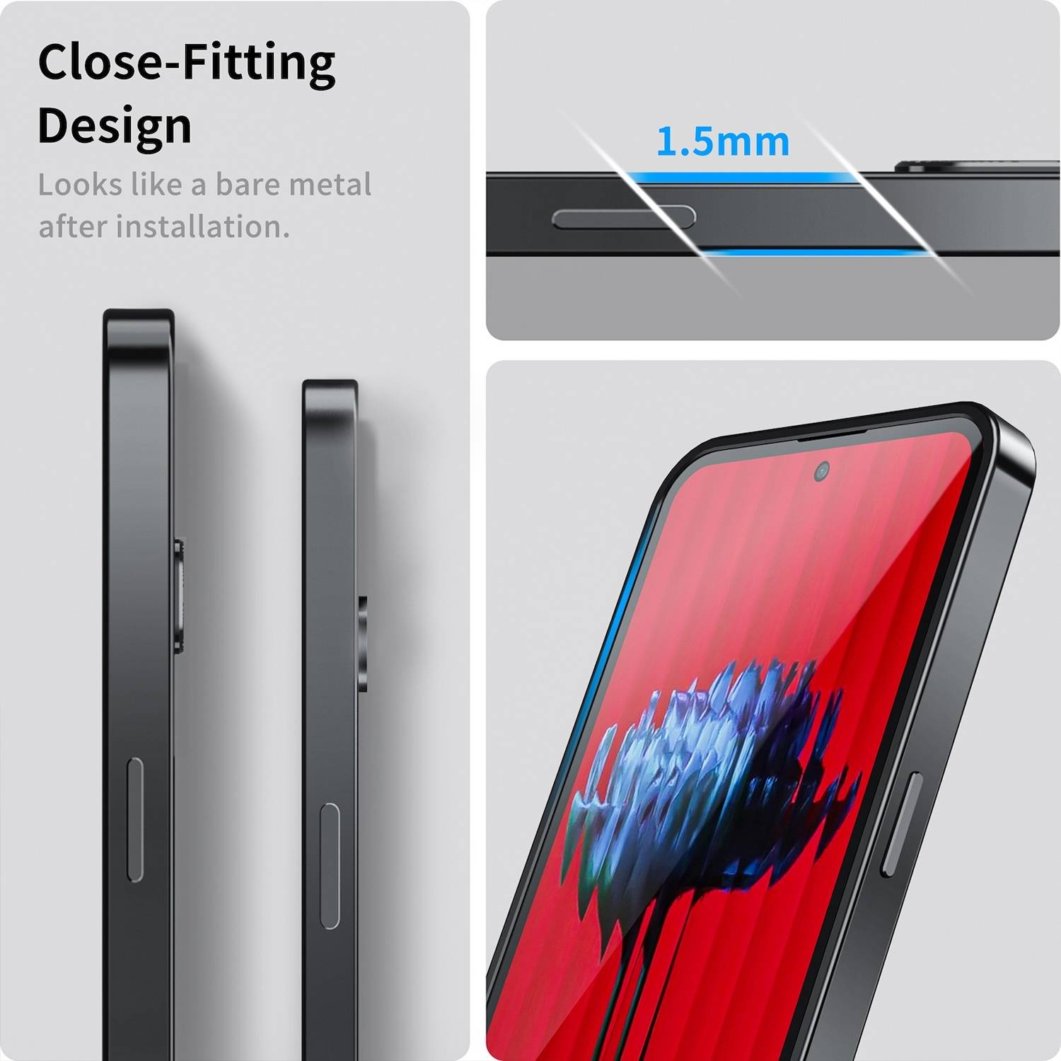 Für Nothing Phone 2a / Plus Magsafe Metall Cover Schutz Hülle Schwarz
