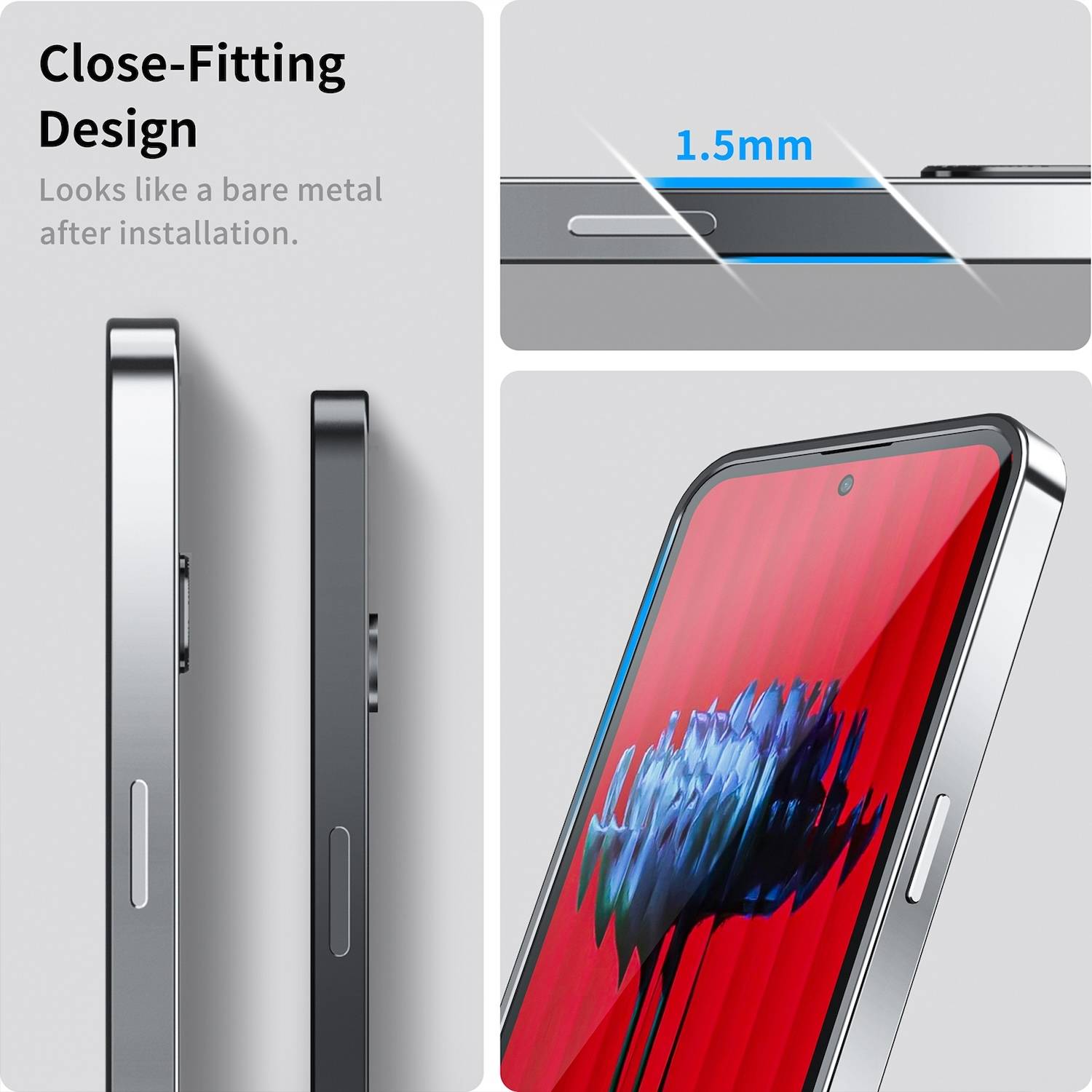 Für Nothing Phone 2a / Plus Magsafe Metall Schutz Tasche Hülle Silber
