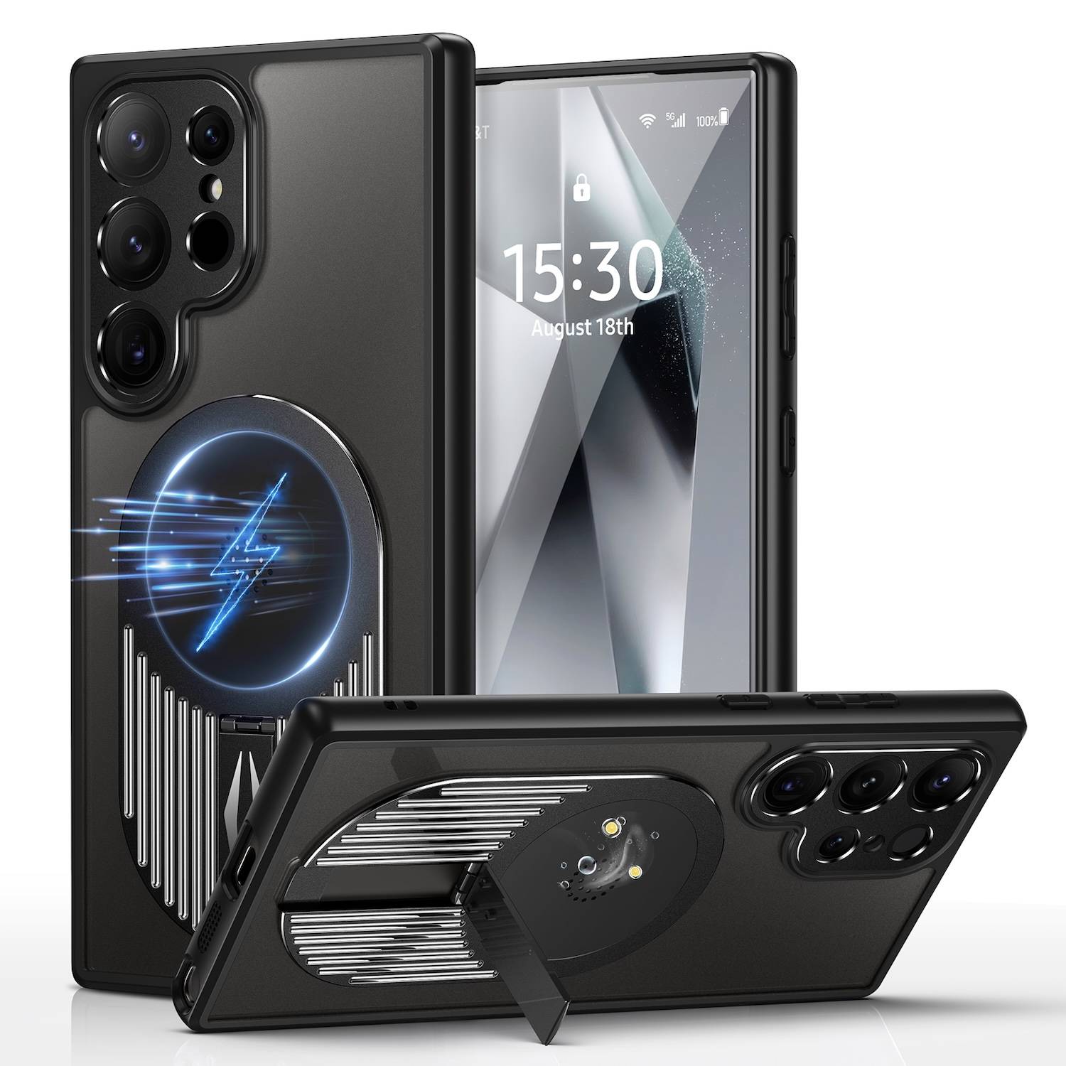 Für Samsung Galaxy S24 Ultra MagSafe Hitzeableitende Hülle Halterung Schwarz