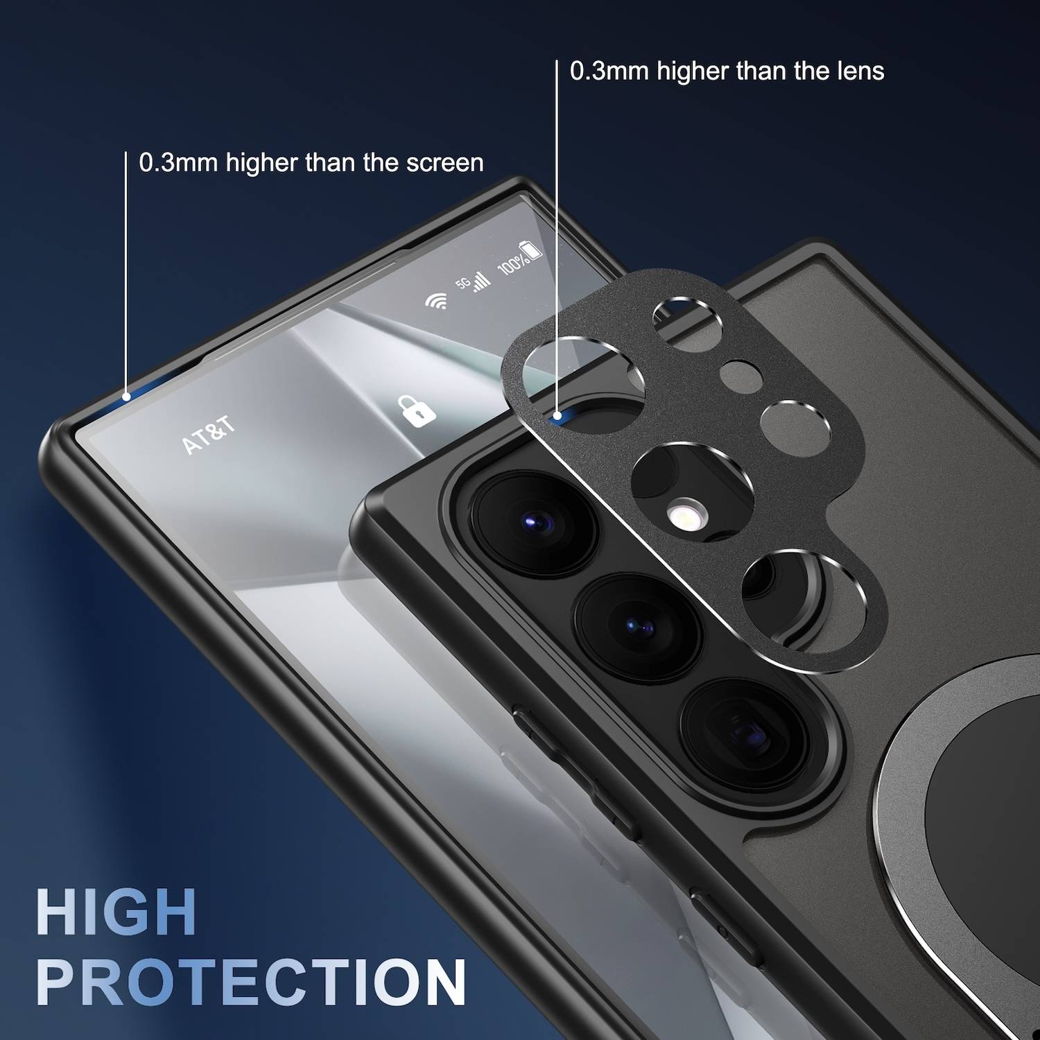 Für Samsung Galaxy S24 Ultra MagSafe Hitzeableitende Hülle Halterung Schwarz