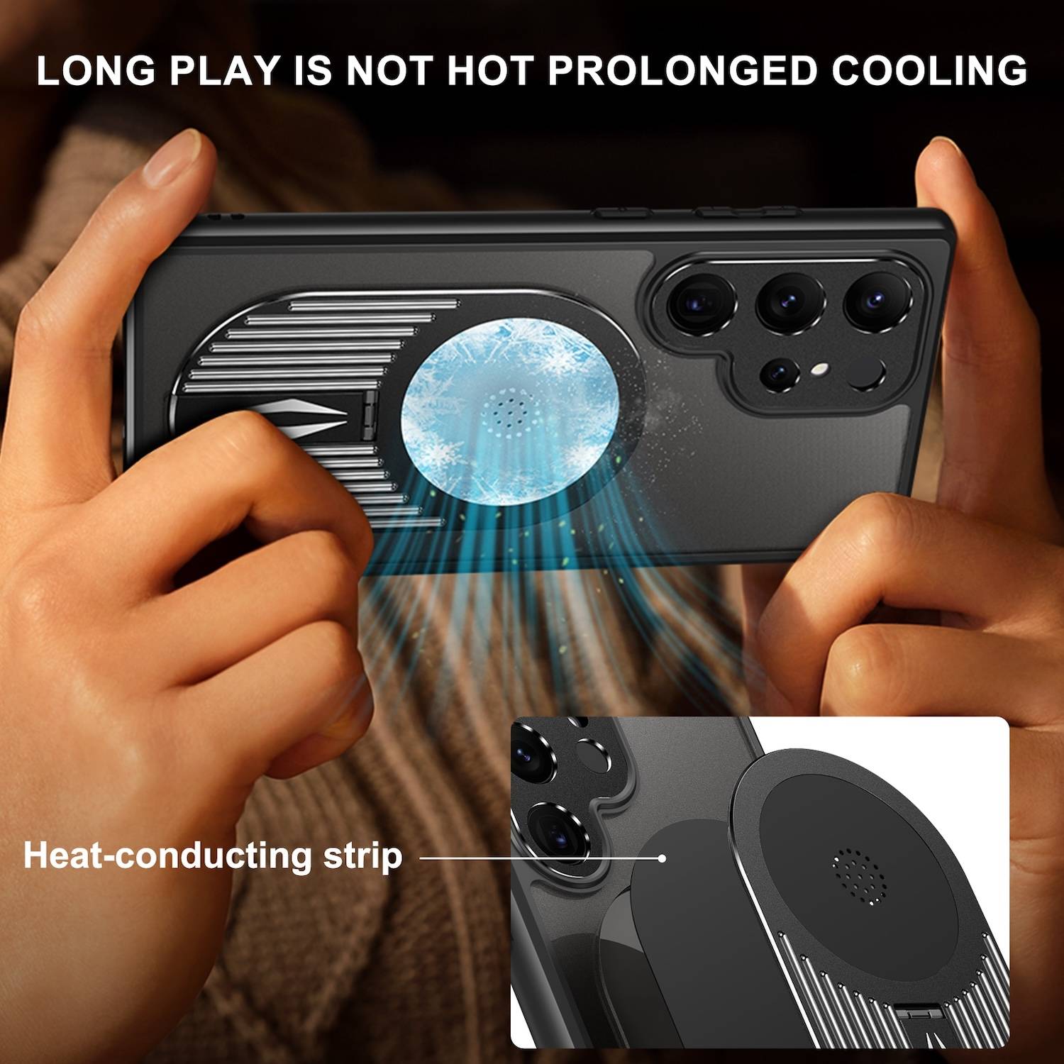 Für Samsung Galaxy S24 Ultra MagSafe Hitzeableitende Hülle Halterung Schwarz