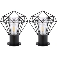 Sockelleuchte Außen Standleuchte Garten schwarz Außenstehleuchte Edelstahl, Industrial Design Gitterschirm, 1x E27, LxH 22,5 x 31,5 cm, 2er Set Sockelleuchte Außen Standleuchte Garten schwarz Außenstehleuchte Edelstahl, Industrial Design Gitterschirm, 1x E27, LxH 22,5 x 31,5 cm, 2er Set