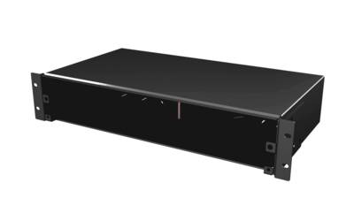 Spleißbox ausziehbar 2HE -- ohne Frontblende unbestückt schwarz Glasfaserverkabelung Glasfaser 19