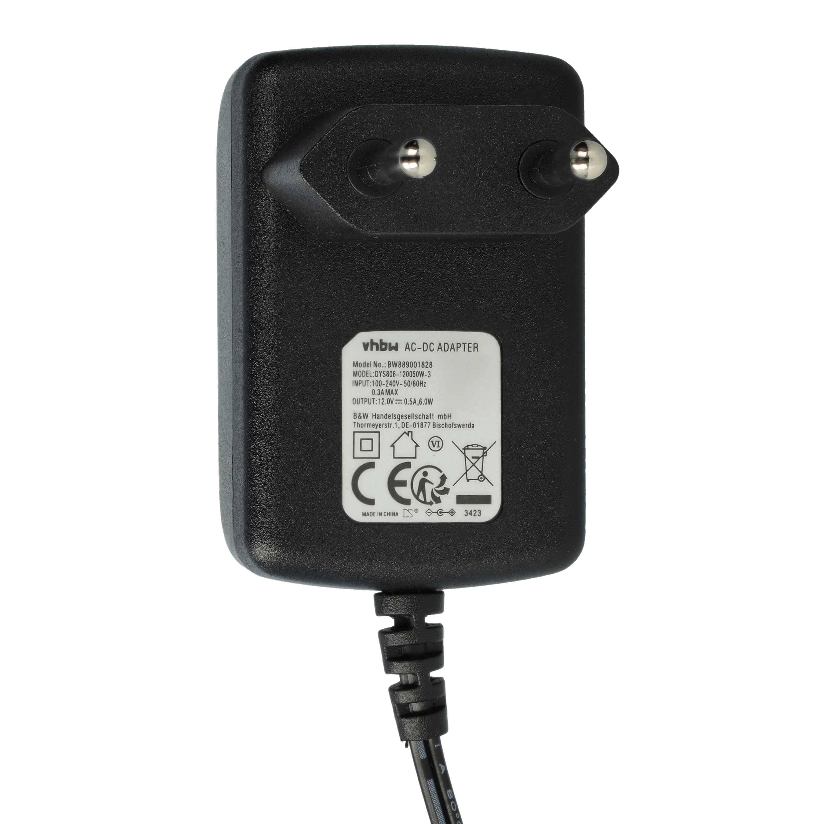 vhbw 1x Netzteil kompatibel mit Soehnle Professional 9220, 9221, 9222, 9240, 9241, 9310 Tischwaage, Plattformwaage - 180 cm