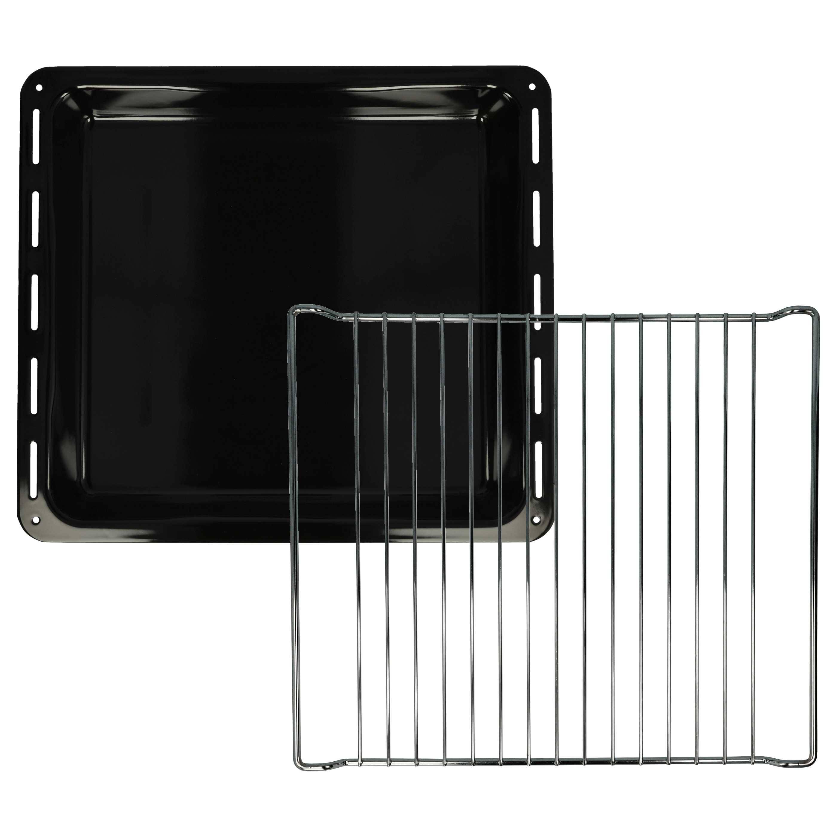 vhbw Backblech, Gitterrost (2-tlg. Set) kompatibel mit Zanussi ZOU363 | für ZOU364, ZOU365, ZOU399, ZOU444, ZOU461 Backöfen - 42 x 37,2 x 2,5 cm