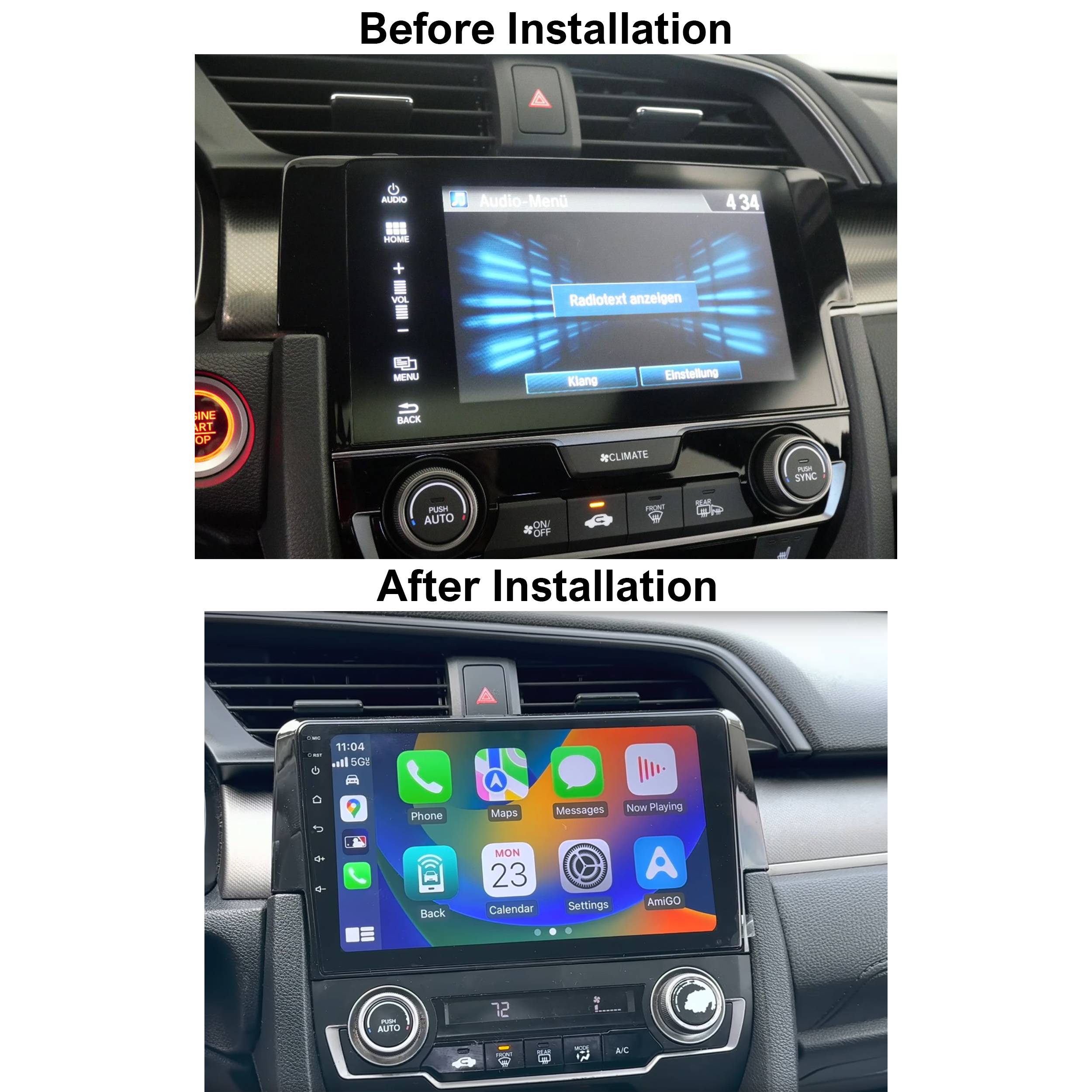 Für Honda Civic 16-22 9" Touchscreen Android Autoradio GPS Navi CarPlay