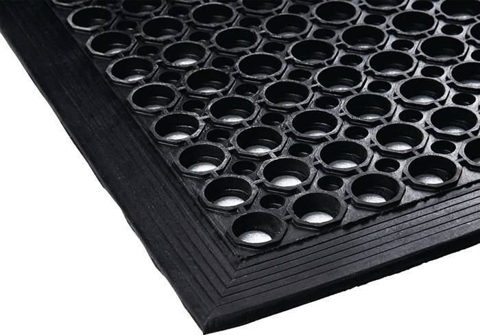 Anti-Ermüdungsmatte B.0,9m L.1,5m D.12mm schwarz NR/SBR o.Gewebeeinlage