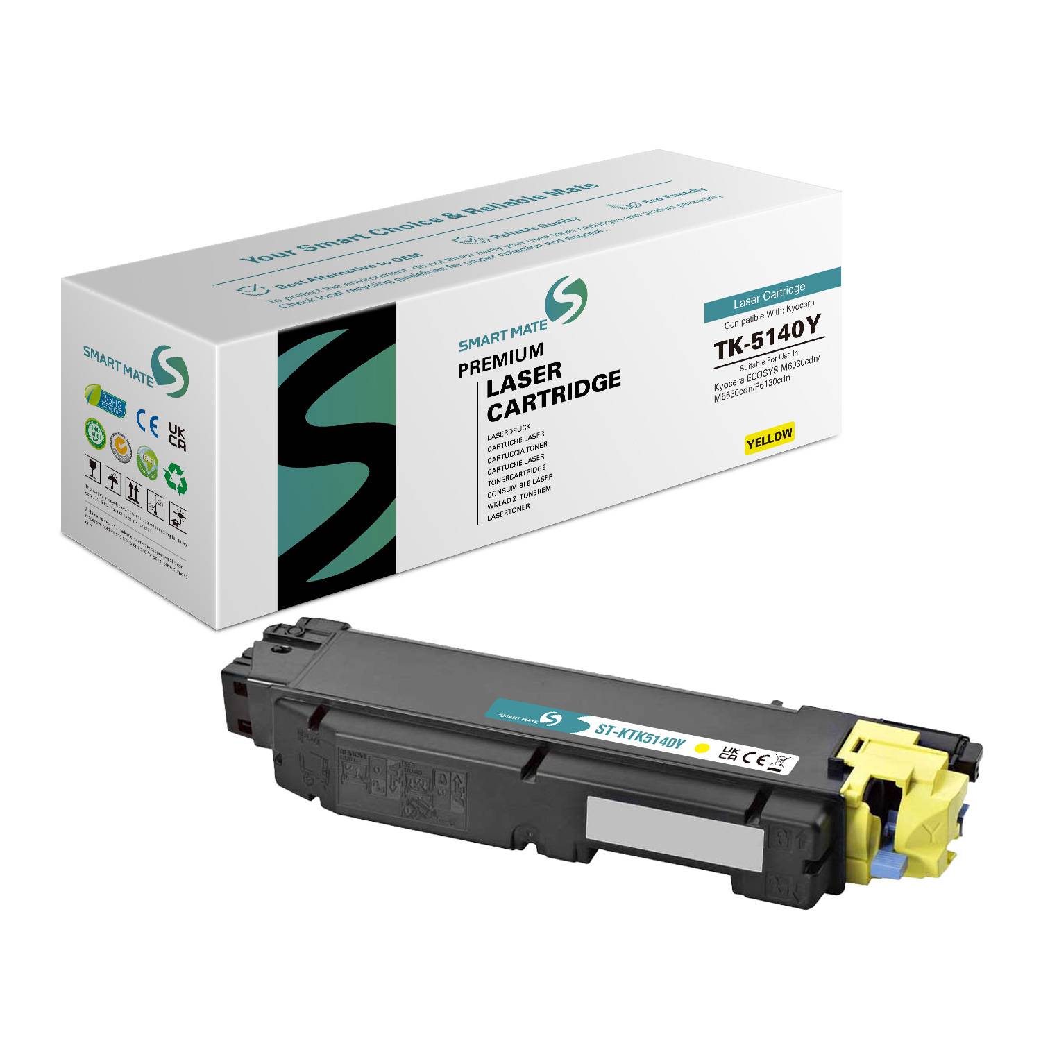 SmartMate wiederaufbereitete Toner Kyocera 1T02NRANL0 TK-5140Y Gelb