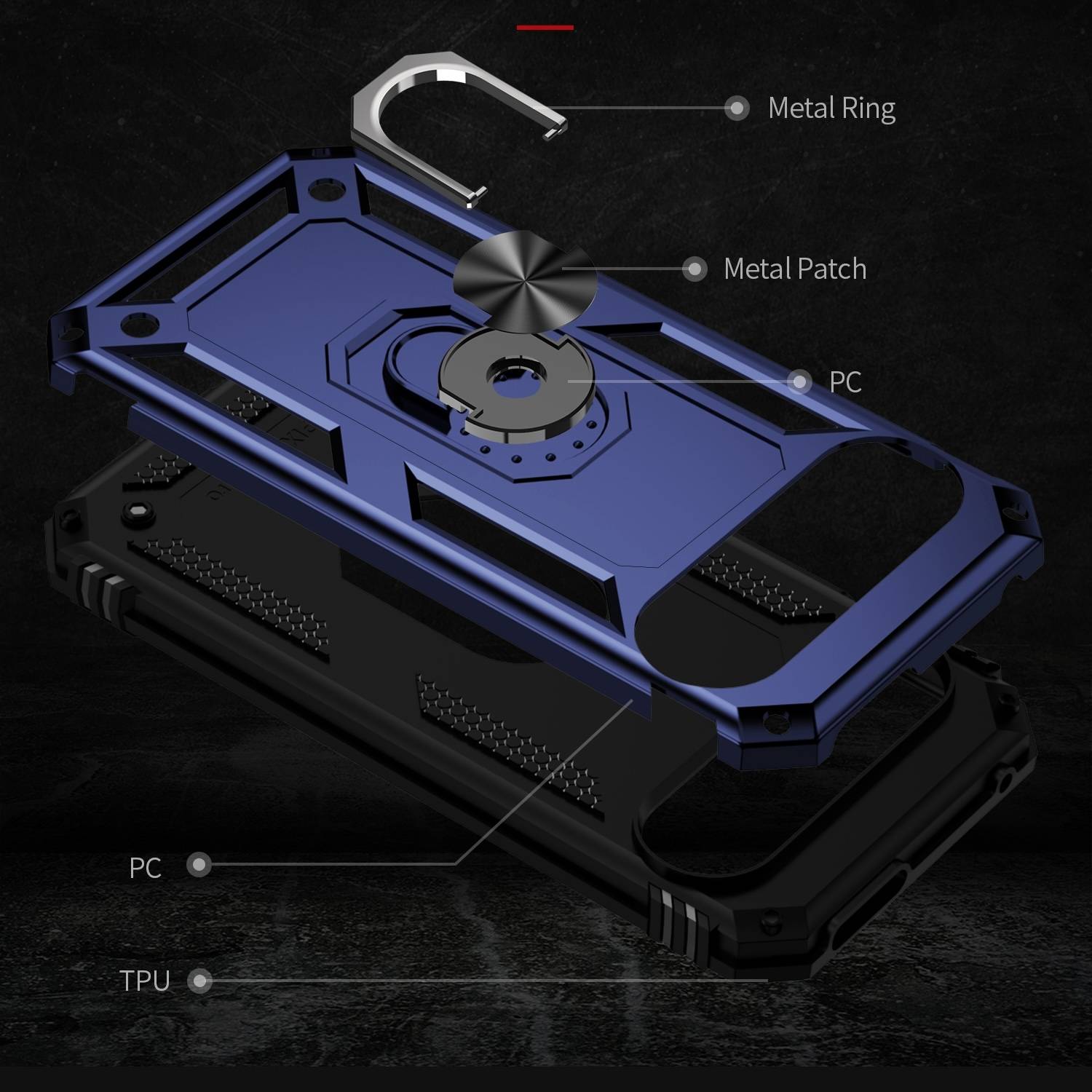 Für Google Pixel 9 Pro XL Armor Magnet Ring TPU Cover Hülle Case Blau
