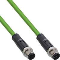 INLINE - Industrie Netzwerkkabel - M12 4-pin D-kodiert Stecker/Stecker - PUR - 15m