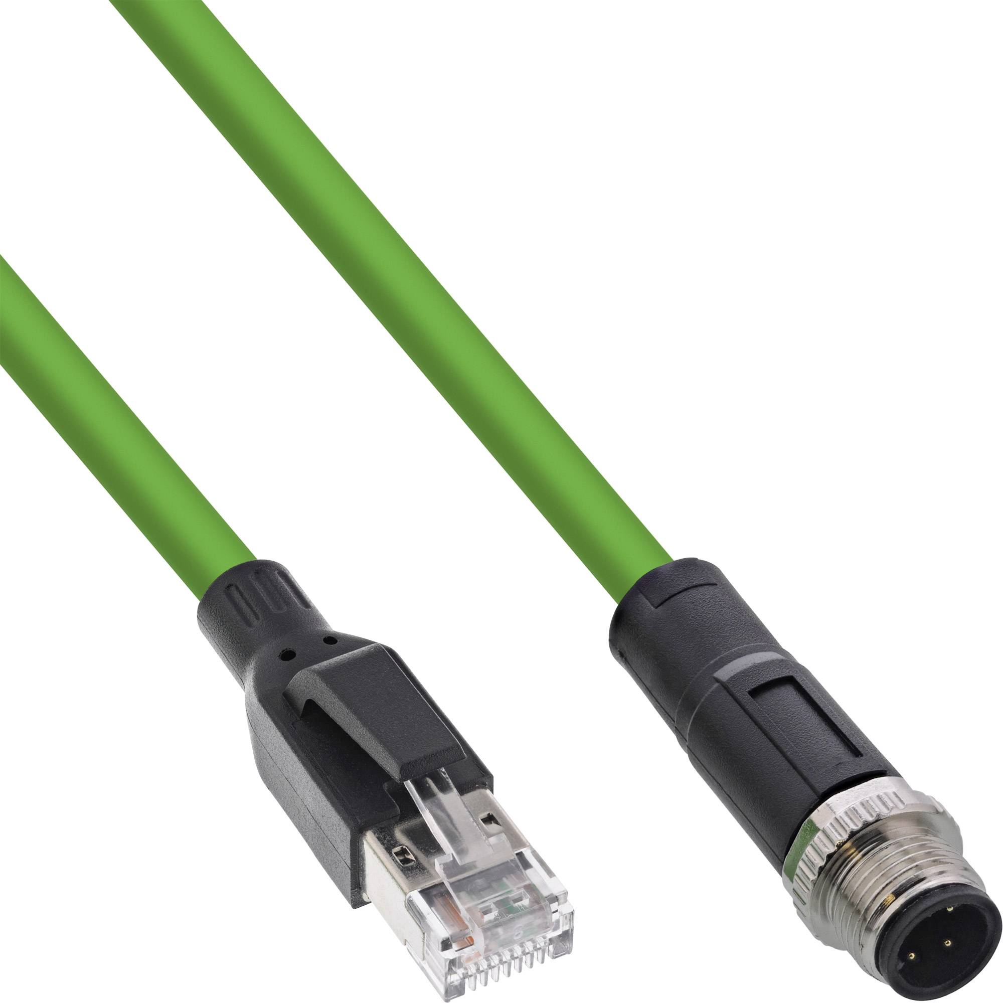 INLINE - Industrie Netzwerkkabel - M12 4-pin D-kodiert St. zu RJ45 St. - PUR - 5m