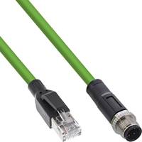 INLINE - Industrie Netzwerkkabel - M12 4-pin D-kodiert St. zu RJ45 St. - PUR - 1m