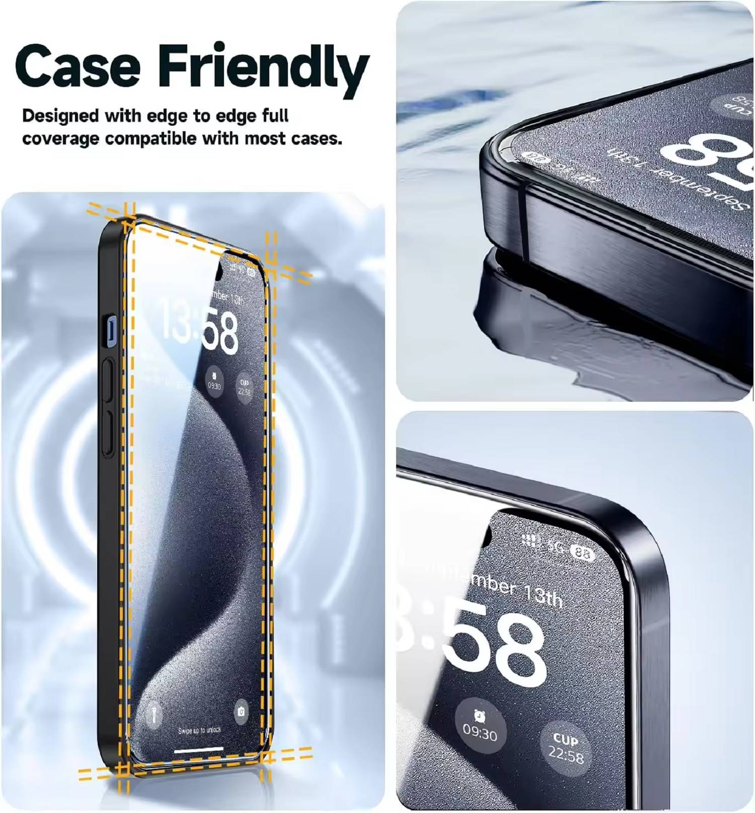 Kopie von 1x 9H Panzerglas für iPhone 13 Pro Max 3D KLAR Staubfreie Installation echtes Tempered Glass Panzerhartglas Schutzglas Displayschutz