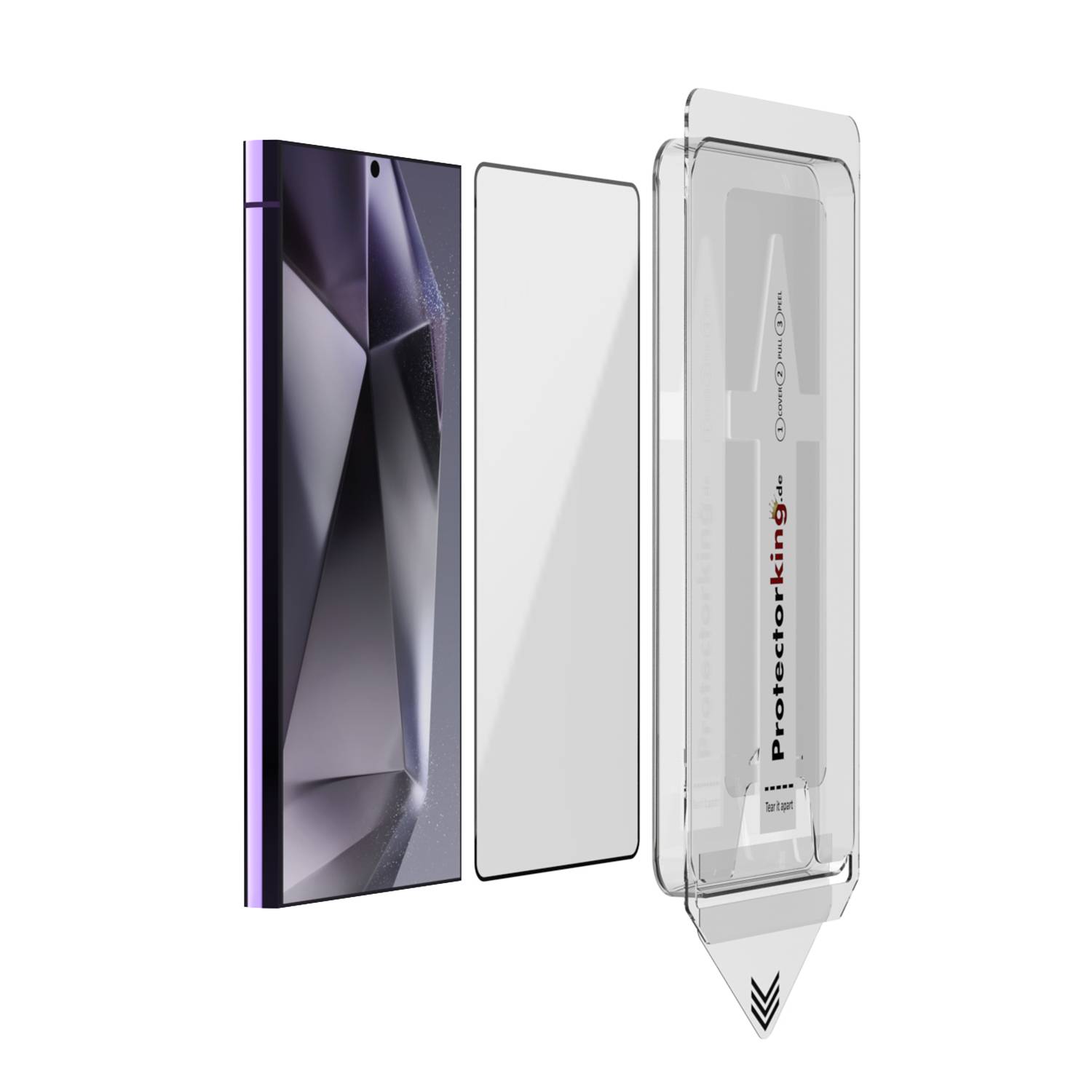 1x 9H Panzerglas für Samsung Galaxy S24 Ultra 3D KLAR Staubfreie Installation echtes Tempered Glass Panzerhartglas Schutzglas Displayschutz