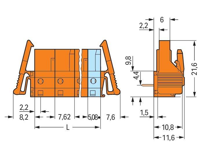 WAGO GmbH & Co. KG THT-Federleiste abgewink. 232-865/039-000