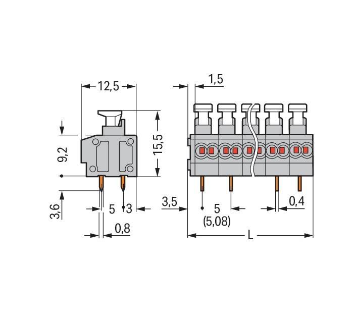 WAGO GmbH & Co. KG 2-Leiter-Leiterplattenkle. 235-460/331-000