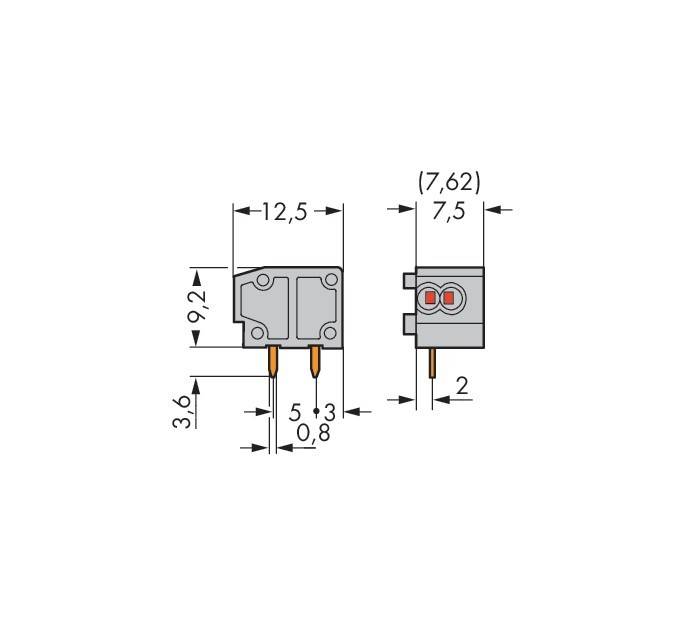 WAGO GmbH & Co. KG 2LeiterLeiterplattenklemme 235-727