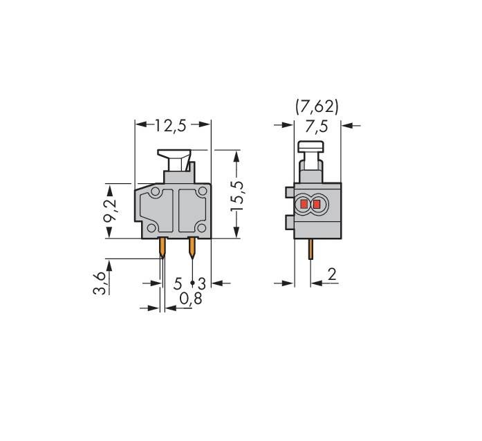 WAGO GmbH & Co. KG 2LeiterLeiterplattenklemme 235-726/331-000