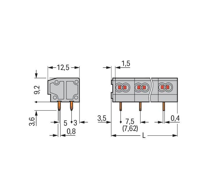 WAGO GmbH & Co. KG 2-Leiter-Leiterplattenkle. 235-553