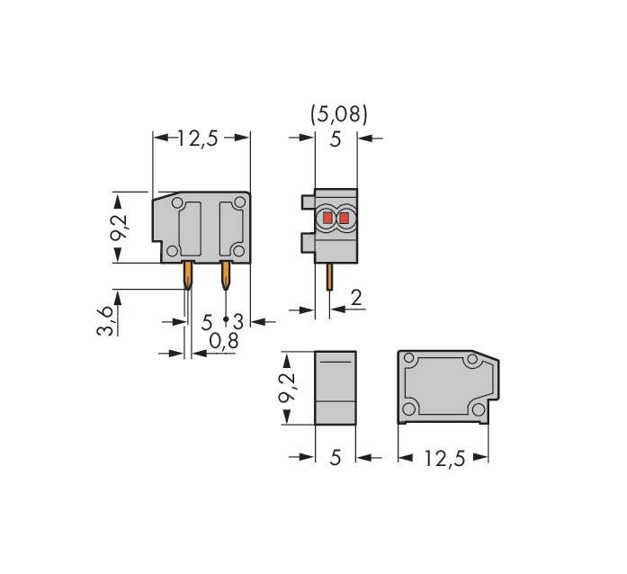 WAGO GmbH & Co. KG 2LeiterLeiterplattenklemme 235-713