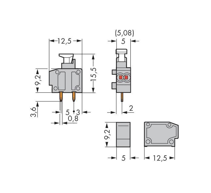 WAGO GmbH & Co. KG 2LeiterLeiterplattenklemme 235-714/331-000
