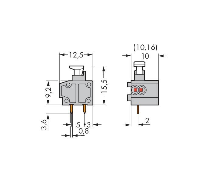 WAGO GmbH & Co. KG 2LeiterLeiterplattenklemme 235-851/332-000